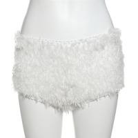 Korean Fashion Fluffy White Shorts - Thumbnail 5
