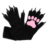 Animal Claw Nail Gloves Long Plush Gloves - Thumbnail 9