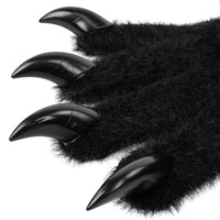 Animal Claw Nail Gloves Long Plush Gloves - Thumbnail 10