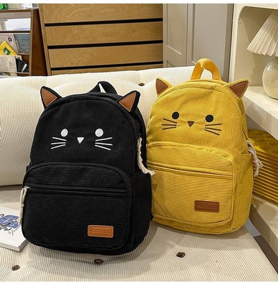 Cuet Cat Ears Corduroy Backpack