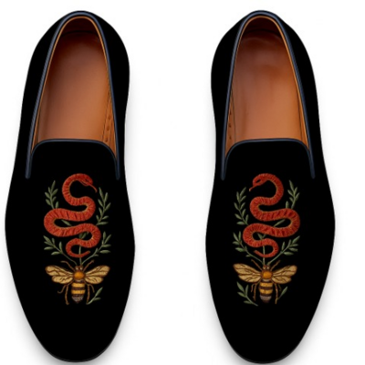 Crafted leather velvet '' gg ace freya hartas '' loafers shoes black 