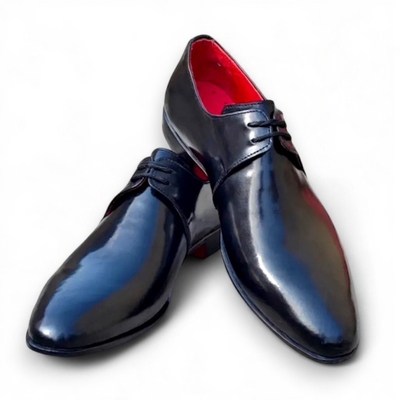 Crafted leather men’s classic black leather formal oxford lace up dress shoes