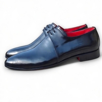 Crafted Leather Men’s Classic Black Leather Formal Oxford Lace up Dress Shoes - Thumbnail 1