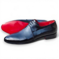 Crafted Leather Men’s Classic Black Leather Formal Oxford Lace up Dress Shoes - Thumbnail 3