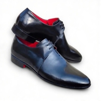 Crafted Leather Men’s Classic Black Leather Formal Oxford Lace up Dress Shoes - Thumbnail 2