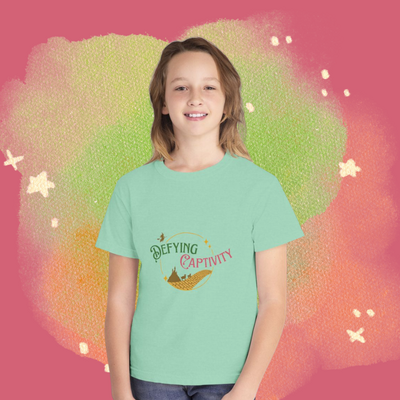 Kids defying captivity 100% cotton campaign logo tee 