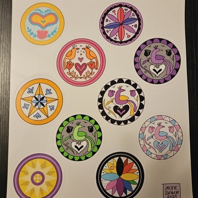Pride hex signs sticker sheet