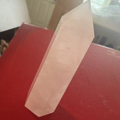 Single terminating rose quartz tower 3 inches
