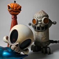 ArTToy by B. Peters (Circus Posterus) "Blue Twighlight Pull-Cart Skelve"  - Thumbnail 8