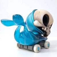 ArTToy by B. Peters (Circus Posterus) "Blue Twighlight Pull-Cart Skelve"  - Thumbnail 2