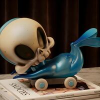ArTToy by B. Peters (Circus Posterus) "Blue Twighlight Pull-Cart Skelve"  - Thumbnail 6