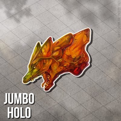 Amber dragon - jumbo holo sticker