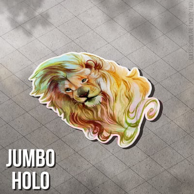 Golden lion - jumbo holo sticker