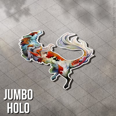 Koi fox - jumbo holo sticker