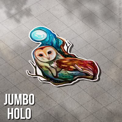 Night owl - jumbo holo sticker