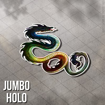 Ombre dragon - jumbo holo sticker