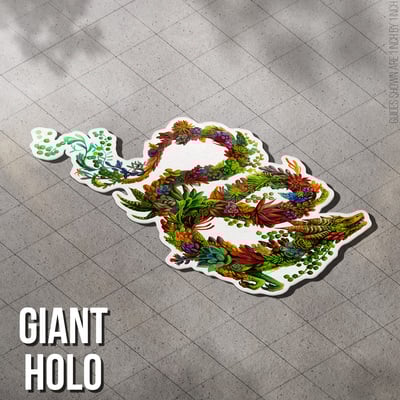 Succulent dragon - jumbo holo sticker