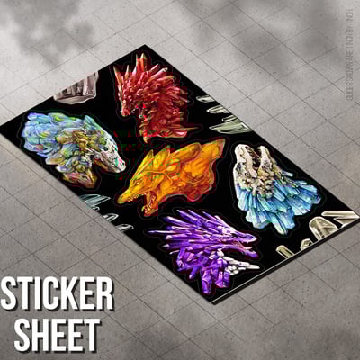 Gemstone Dragon Sticker Sheet