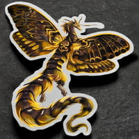 Death's Head Hawkmoth Dragon - Jumbo Foil Sticker - Thumbnail 1
