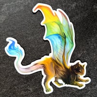 Cat Dragon - Jumbo Holo Sticker - Thumbnail 1
