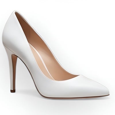 Crafted leather classic luxury handcrafted women’s pure white leather high heel pointed toe dress shoes - Thumbnail 4