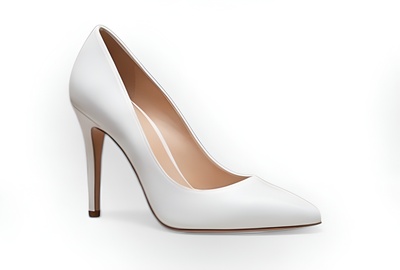 Crafted Leather Classic Luxury Handcrafted Women’s Pure White Leather High Heel Pointed Toe Dress Shoes
