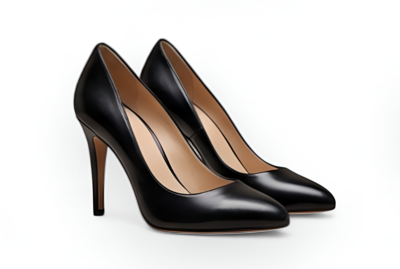 Crafted Leather Classic Luxury Handcrafted Women’s Black Leather High Heel Pointed Toe Dress Shoes
