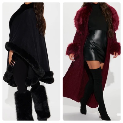 Faux Fur Trim Coat-TD