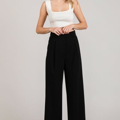 Black wide leg trouser