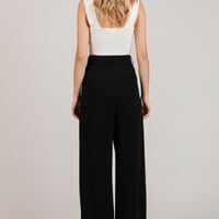 Black Wide Leg Trouser - Thumbnail 2