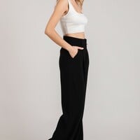 Black Wide Leg Trouser - Thumbnail 1