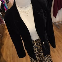 Velvet Ruched Sleeve Blazer - Thumbnail 1
