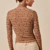 Floral Print Textured Top - Thumbnail 2