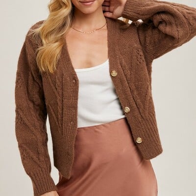 Brown knit cardigan