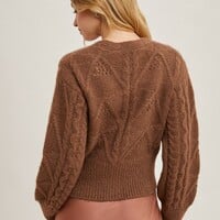 Brown Knit Cardigan - Thumbnail 2