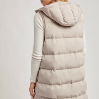 Long Hooded Puffer Vest - Thumbnail 2