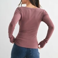 Scoop Neck Long Sleeve Top - Thumbnail 3