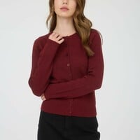 Round Neck Button Cardigan - Thumbnail 1