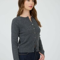 Round Neck Button Cardigan - Thumbnail 3