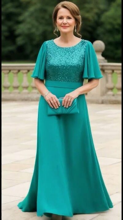 Plus Size Green Sequins Mother of Bride/Groom Dress Evening Formal Gowns 