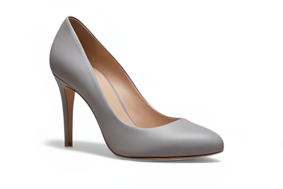 Crafted Leather Classic Luxury Handcrafted Women’s Gray Leather High Heel Dress Shoes