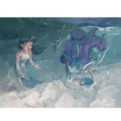 Pokémon kris sygna suit a5 8x5,5" art print