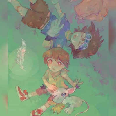 Digimon adventure kari and tai a5 8x5,5" art print