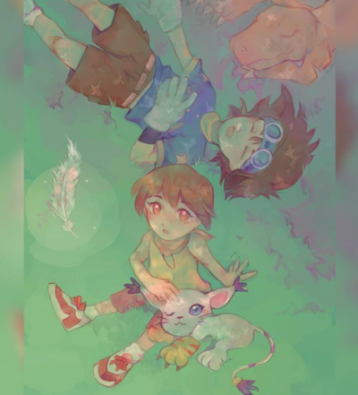 Digimon Adventure Kari and Tai A5 8x5,5" art print