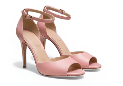 Crafted Leather Classic Women’s Design Glamorous Pink Leather Shoes Ankle Monk Strap