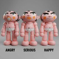 ArtToy Choose Your Favorite "Angry, Serious or Happy Judas Z Naked"  by Judas Arrieta - Thumbnail 1