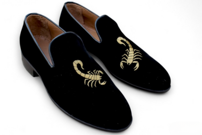 Crafted Leather Velvet Loafers Shoes Black