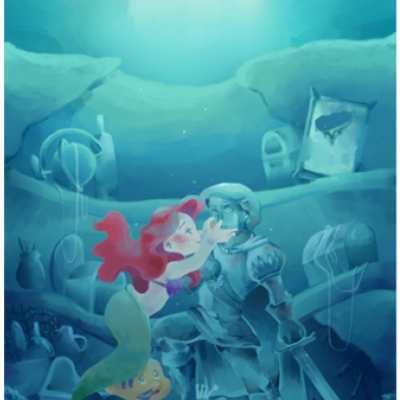 The little mermaid ariel a5 8x5,5" art print