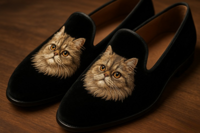 Crafted Leather Persian Embroidery Loafers Shoes Black 