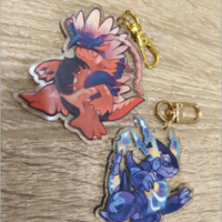 Pokémon Miraidon Koraidon 2.5" double sided acrylic charms - Thumbnail 1
